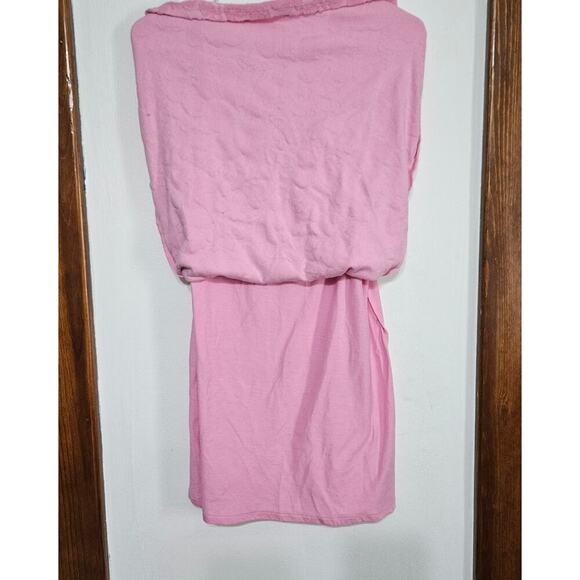 Barbie X Forever 21 Mini Bodycon Dress Bubblegum Pink French Terrycloth Sz M - Picture 4 of 6